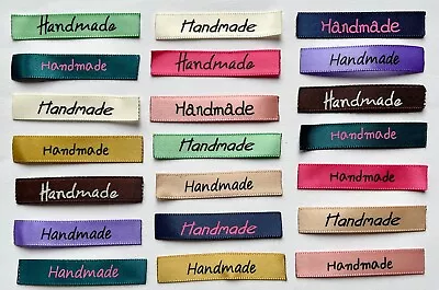 Fabric Labels 'Handmade' Hand Made Sew On Craft Clothing Label Tags 50x10mm #2 • £1.20