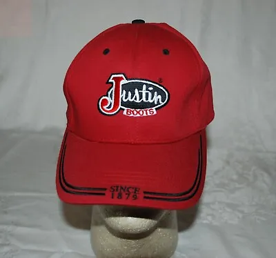Vintage Justin Boots 2 Stripe Adjustable Baseball Cap Hat Since 1879  • $24.99