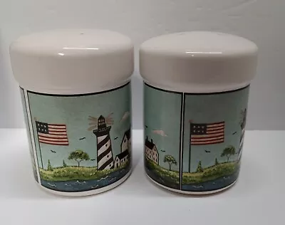 Vintage 1998 'Coastal Breeze'  Warren Kimble Lg Salt & Pepper Shakers By Sakura. • $16