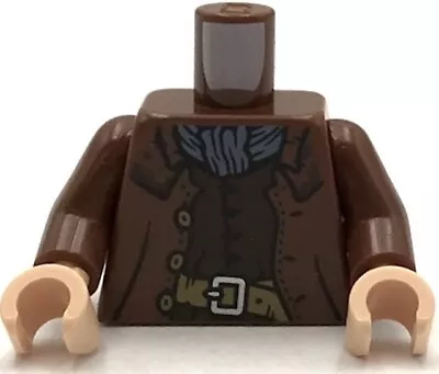 Lego New Reddish Brown Torso Coat W/ Dark Tan Buttons Belt Silver Buckle • $2.99
