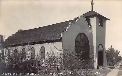 J85/ Medford Oregon RPPC Postcard C1920s Catholic Church Building  90 • $25.30