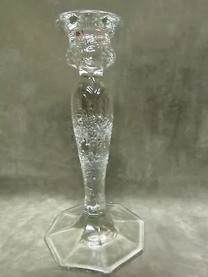 Vintage 1920's McKee Glass Rock Crystal Pattern Tall Candlestick In Clear Taller • $15