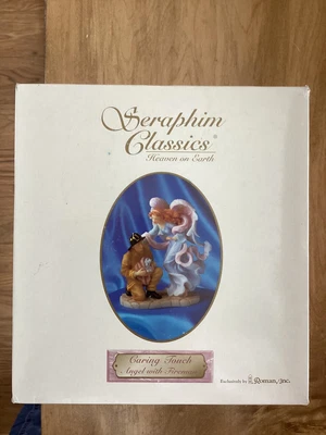 $19.99 • Buy Seraphim Classics By Roman Caring Touch With Fireman Angel Statue #81775 W/Box