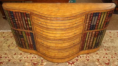 Maitland Smith Leather Wrapped Faux Book Console Server Sideboard • $2200