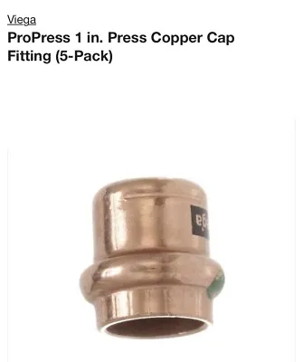 (5) Pack VIEGA ProPress 77722 Copper 1” Cap !!!!!FREE SHIPPING!!!!! • $18.99