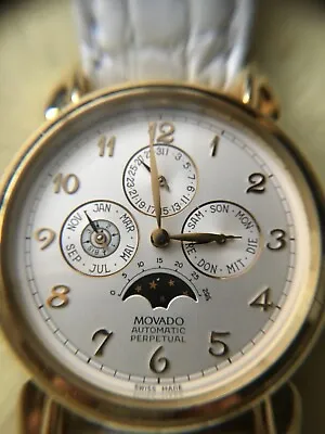 Movado Perpetual Calendar Moon Phase 18k Yellow Gold “1881” • $3900