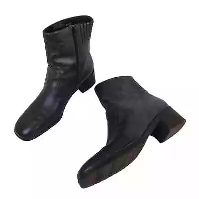 Selby Women's Sz 10.5 Inca Heeled Ankle Bootie Black Soft Leather ActiveFlex • $25