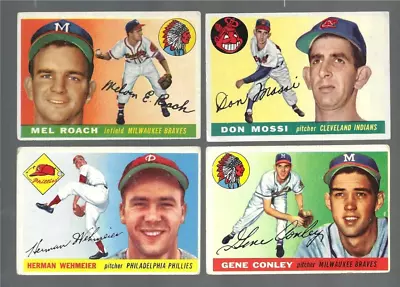 Lot Of  4  1955 Topps Baseball Card - 29 81 85 117 - Average Good Condition • $8