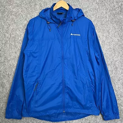 Macpac Jacket Unisex Large Blue Hooded Men’s Women’s Raincoat Packaway Bright L • £20