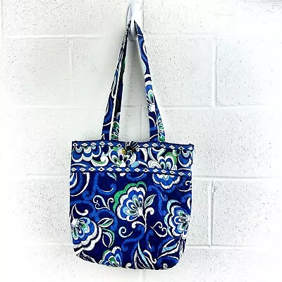 Vera Bradley Large Tote Villager Mediterranean Blue Floral Fabric • $19.90