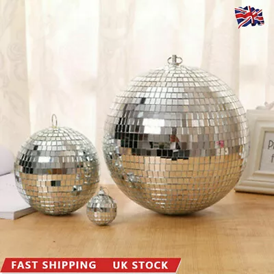 5-20CM Mirror Disco Ball Silver Hanging Glitter Ball For DJ Dance Party Parties • £14.99