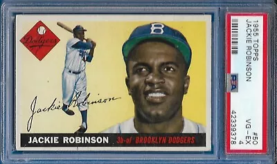 1955 Topps Jackie Robinson Card #50 Brooklyn Dodgers VG-EX PSA 4 • $899.99