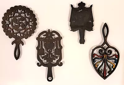 Lot Of 4 Antique Vintage Cast Iron Footed Trivets • $20.99
