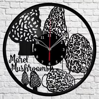 Vinyl Clock Morel Mushroom Wall Clock Unique Art Vinyl Record Wall Clock 1214 • $24.99