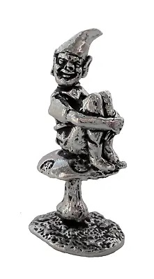 £6 • Buy Cornish Pixie Piskey On A Toadstool Pewter Ornament - Hand Made In Cornwall