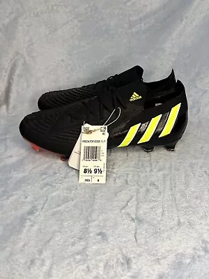 Adidas Predator Edge.1 L F Soccer Cleats Men Size 8.5 Women 9.5 Black Yellow NWT • $78.88