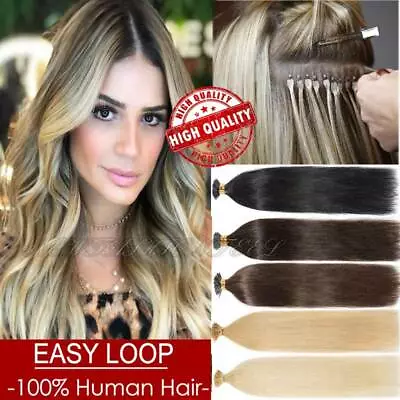 300 Strands Easy Micro Loop Ring Bead Stick I Tip Remy Human Hair Extensions US • $54.57