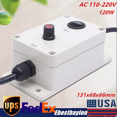 AC 110-220V Variable Speed Controller With Switch For Electric Motor Device • $28.50