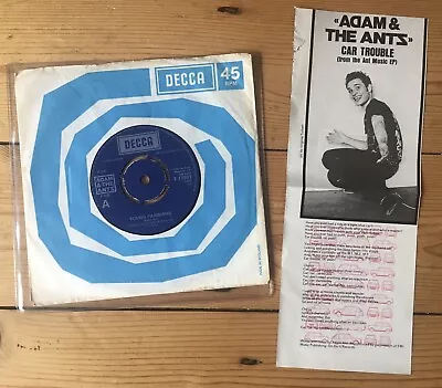 £11.99 • Buy Adam And The Ants - Young Parisians 7” Single Paper 1st Label Decca Records 1978