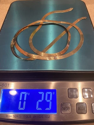 £491.52 • Buy Herringbone 10k Gold Necklace 36  With 1 Small Diamond 29g Pre Owned USED Scrap?