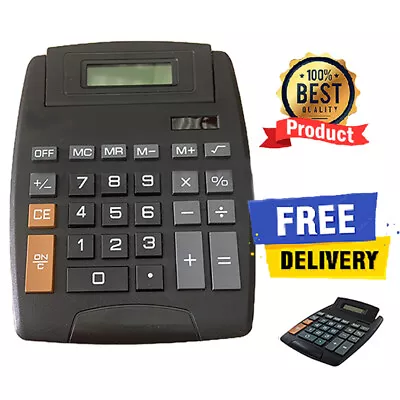 £5.99 • Buy Jumbo Calculator 8 Digits Large Buttons School Office Desk Tilt Pop Up Solar.