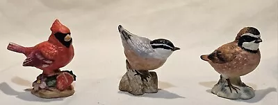 Gorham Sketchbook Ceramic Bird Lot Of Cardinal Bob-White Quail & Nuthatch • $25