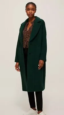 JOHN LEWIS Plain Cocoon Wool Coat Dark Green SIZE UK 12 REF CL11 • $287.19