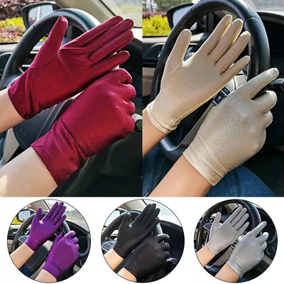 £2.80 • Buy Women Spandex Thin Stretch Mittens Ladies Sun Protection Driving Gloves Outdoor 