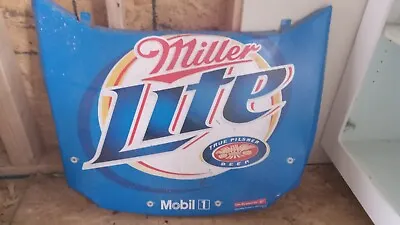 Tin Miller Lite Beer Mobil Oil Car Hood Sign Nascar Style Mini Racecar-Man Cave  • $89