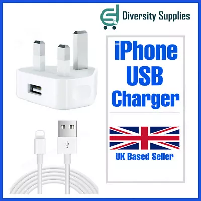 £2.70 • Buy 100% Genuine CE Charger Plug & Data Cable For Apple IPhone 5 6 7 8 X XR 11 12 SE