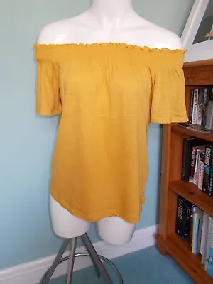 New Look Size 6 Mustard Off The Shoulders Top Nwt • £0.99