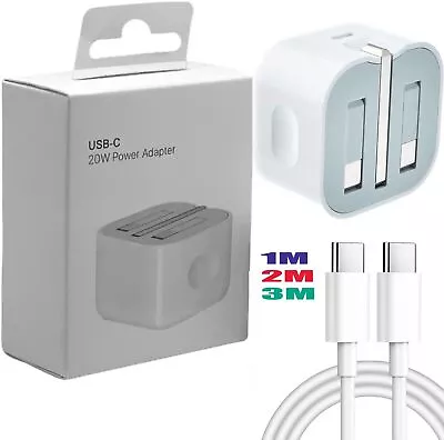 20W Fast USB-C CE Charger Plug/Cable For IPad Air (2020-22) 10.9 iPad Pro 12.9  • £4.75