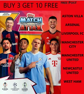 Topps Match Attax 2023/24 Numbers 1 = 117 English Clubs **  Buy 3 Get 10 Free ** • £0.99