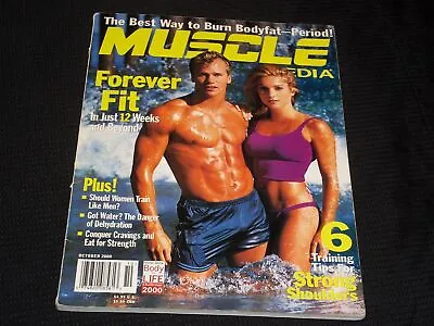 2000 October Muscle Media Magazine - Nice Fitness Exercise Front Cover - L 6994 • $49.99