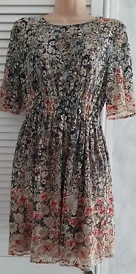 £8 • Buy Pretty Zara Floral Lace Dress Size Small UK 10
