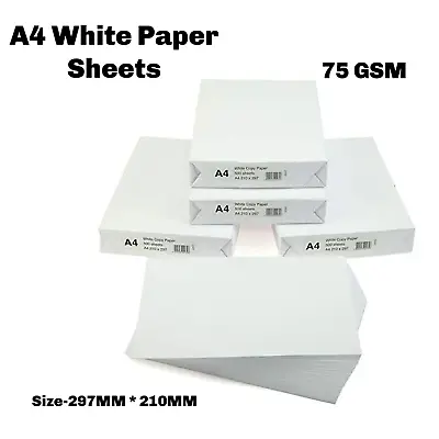 A4 White Paper Printer Copier 1 2 3 4 5 Reams Of 500 Sheets Photocopy Stationary • £1.99