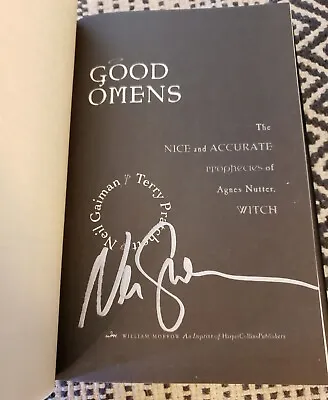 $135 • Buy Good Omens By Terry Pratchett And Neil Gaiman SIGNED By Gaiman Hardcover
