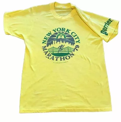 Vintage New York City Nyc Marathon Mens Tshirt 70s 1979 Perrier S Single Stitch • $59.70