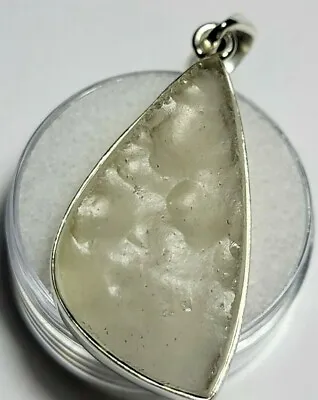 Libyan Desert Glass Meteorite Tektite Pendant .925 Silver 38 Cts / 7.63 Grams • £64.61