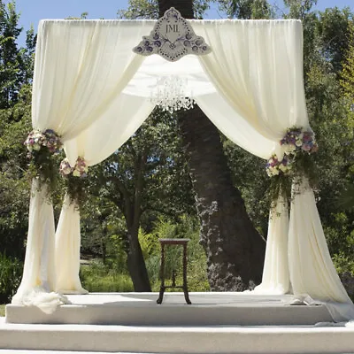 Metal Square Pipe Canopy Frame Double Hanging Drape Wedding Party Backdrop Stand • £120.91