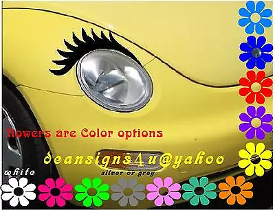 VW Bug Beetle SILVER Sparkle Car Eyelash Oval Round Headlight Volkswagen Shiney  • $19.29