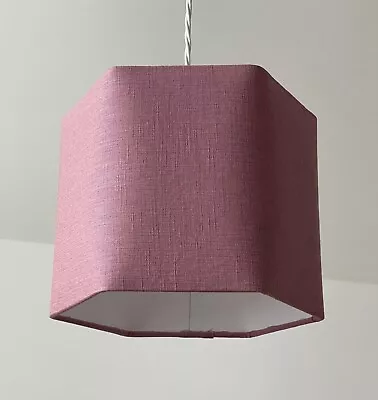 £32.50 • Buy Lampshade Mauve Textured 100% Linen Hexagonal Light Shade