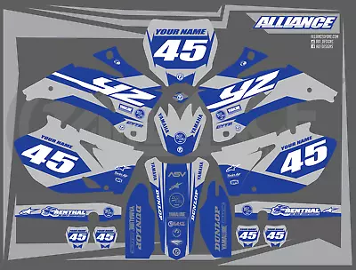 2006 2007 Yz 250f 450f Graphics Kit Yz250f Yz450f Yamaha Decals 4-stroke Dtx Blu • $149.99