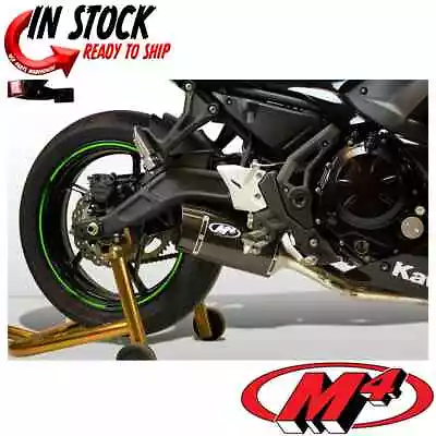 M4 Exhaust Full System Carbon Muffler 2017-2022 Kawasaki Ninja 650 Authentic • $721