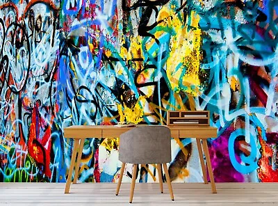 £100.74 • Buy Graffiti Wall Mural Photo Wallpaper Wall Decor Giant Paper Poster Teens Room Art
