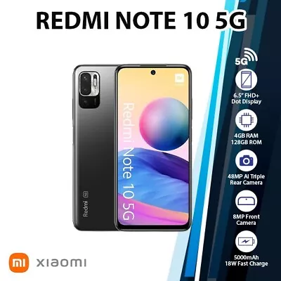 (Unlocked) Xiaomi Redmi Note 10 5G 4+128GB Dual SIM Android Mobile Phone -Black  • $457