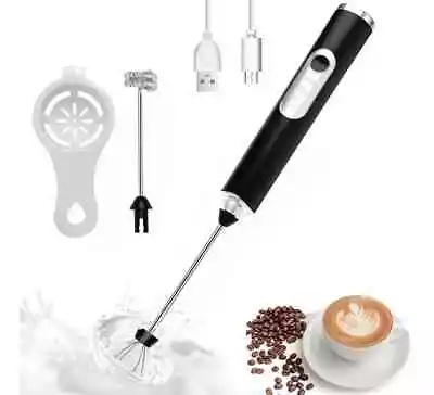 Electric Milk Frother Coffee Whisk Handheld Frappe Latte Hot Chocolate Mixer UK • £9.55