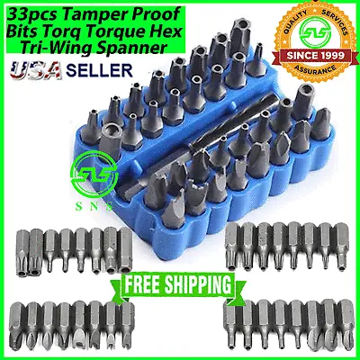 33 Torx Bit Set Tamper Proof Security Torq Hex Star Spanner Tri Wing Screwdriver • $7.99