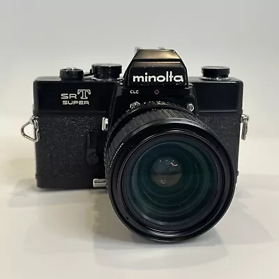 Minolta SRT Super  Black 35mm Film SLR Camera MD ZOOM 35-70mm 1:3.5 • $72