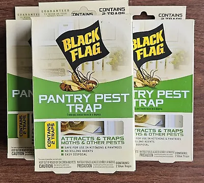 Lot Of 3: Black Flag Pantry Pest 2 Pack Glue Traps For Pests 6 Total Glue Traps • $14.95